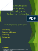 Uri NG Pangungusap Ayon Sa Gamit, Ayon Sa Kayarian, Diskors Na Predikatibo