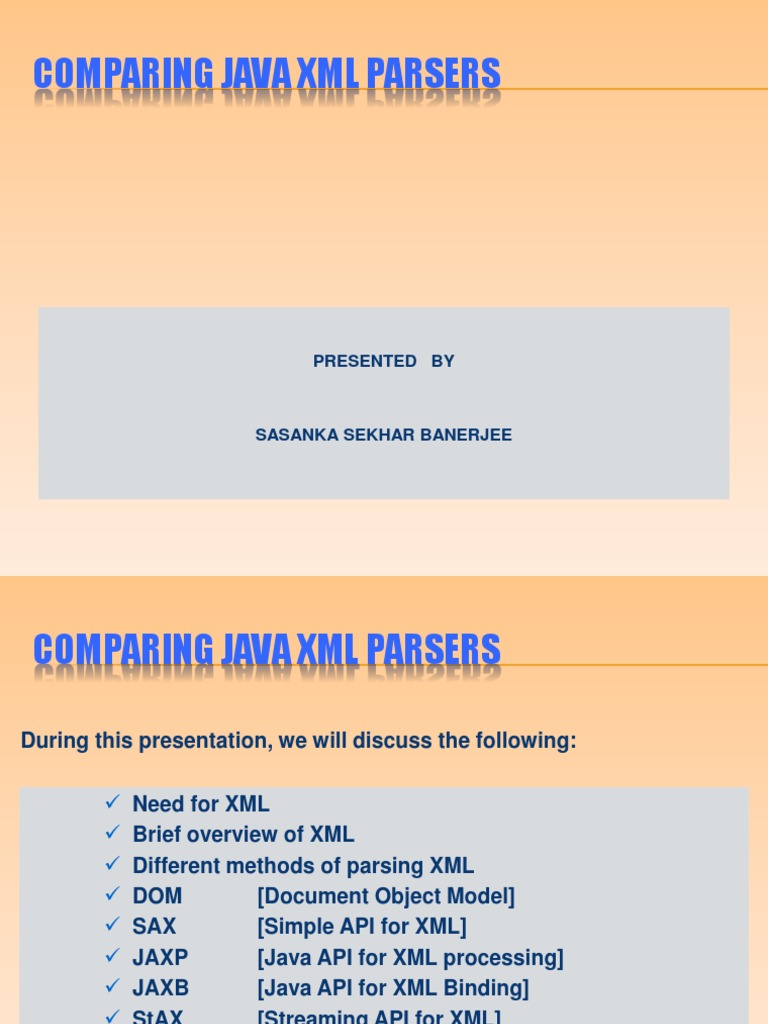Comparing Java XML Parsers Ver1 0 | PDF | Xml | X Path