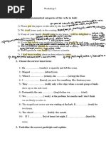 Define The Grammatical Categories of The Verbs in Bold