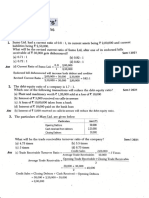 Previous Years' Examination Questions on Ratio Analysis