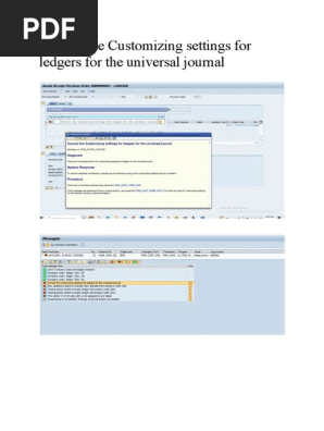 Correct The Customizing Settings For Ledgers For The Universal 