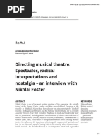 Directing Musical Theatre: Spectacles, Radical Interpretations and Nostalgia - An Interview With Nikolai Foster