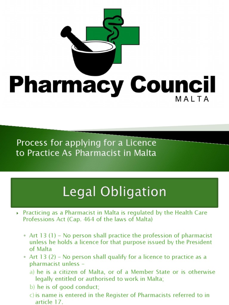 Eligibility For A Licence To Practice As Pharmacist PDF Pharmacist