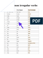 50 Common Irregular Verbs: Infinitive Past Simple Past Participle