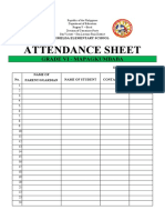 Attendance Sheet: Grade Vi - Mapagkumbaba
