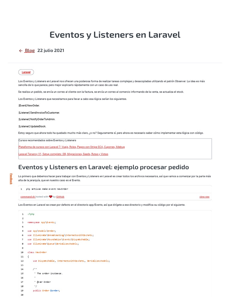 Eventos y Listeners en Laravel by IFP | PDF | Arquitectura de software ...