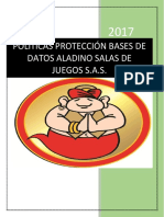 Politicas Protección Bases de Datos Aladino Salas de Juegos S.A.S
