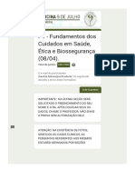 P1 - Fundamentos Dos Cuidados em Saúde, Ética e Biossegurança (08/04)