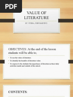 Value of Literature: By: Vicera, John Marvin D