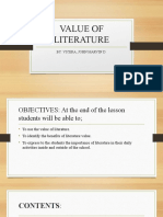 Value of Literature: By: Vicera, John Marvin D