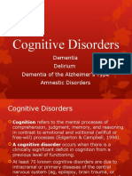 Cognitive Disorders: Dementia Delirium Dementia of The Alzheimer's Type Amnestic Disorders