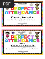 Certificate of Perfect Attendance