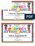 Certificate of Perfect Attendance