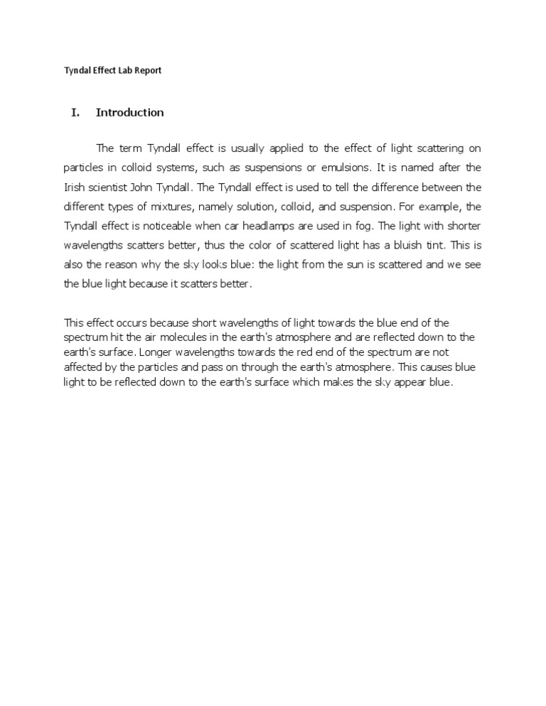 Understanding the Tyndall Effect | PDF | Art