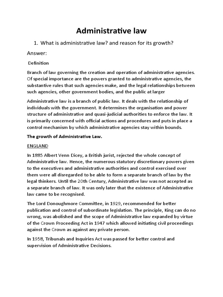Evolution of Administrative Law | PDF | Rule Of Law | Separation Of Powers