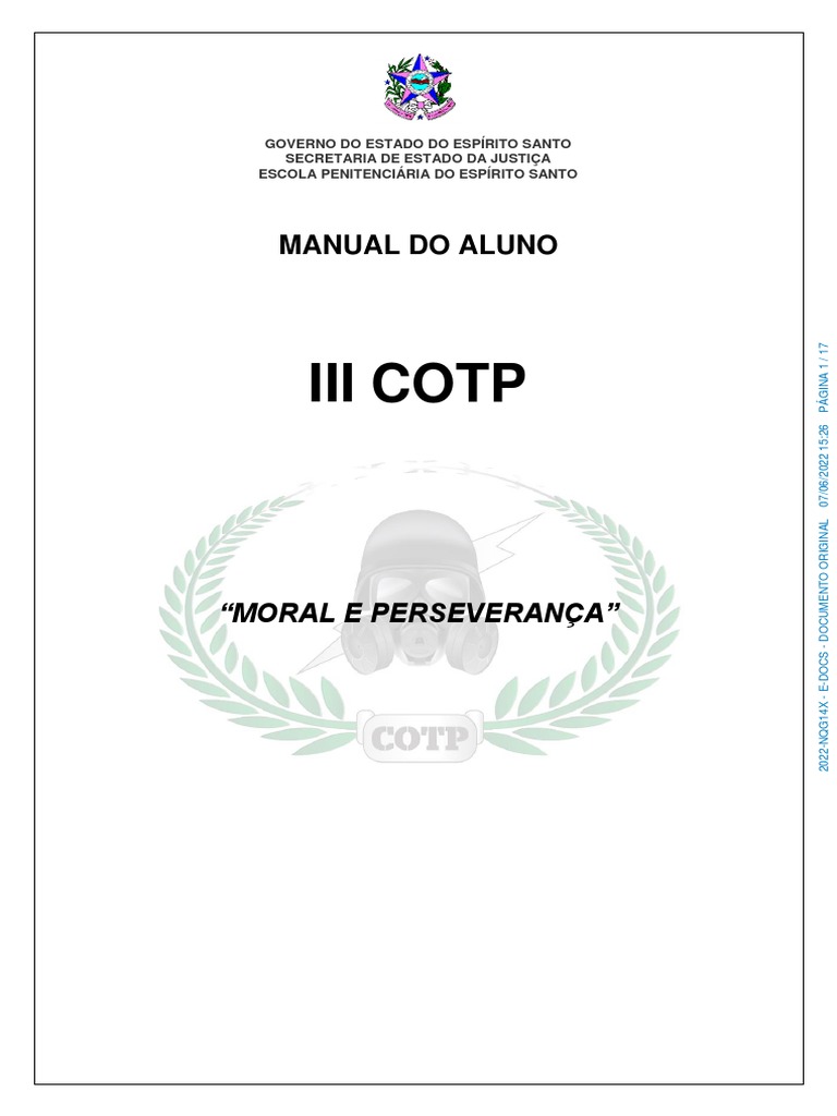 Manual do Aluno - III COTP 2022 | PDF | Estado | Santo
