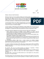 Modèle de Lettre Aux Responsables de Parti Politique