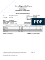 Medicover Diagnosztikai Központ: Laboratóriumi Eredmények