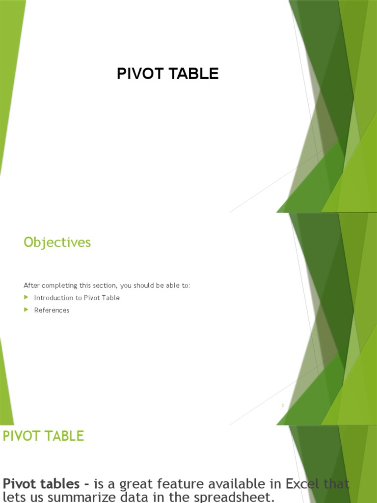 Pivot Table | PDF