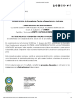 Consulta en Línea de Antecedentes Penales y Requerimientos Judiciales La Policía Nacional de Colombia Informa