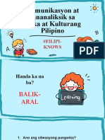 Komunikasyon at Pananaliksik Sa Wika at Kulturang Pilipino: #Filipi-Knows