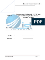Title Examine and Distinguish TCP/IP and OSI Model Using Packet Tracer. (CLO-3, PLO-5)