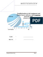 Familiarization To Lab Equipment and Packet Tracer Software, and Construct Network Cable. (CLO-1, PLO-4)