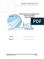 Title Demonstrate and Configure The Network Topology (Open Ended)