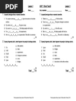 Brainy Kl6 Short Tests Unit 1 Lesson 1