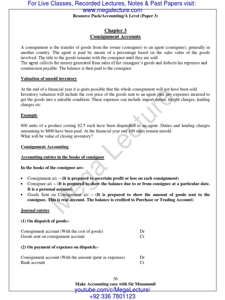 3 Consignment Accounts | PDF | Expense | Inventory