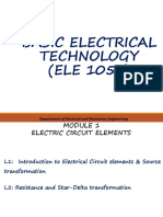 Basic Electrical Technology (ELE 1051) : Department of Electrical and Electronics Engineering