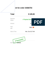 Payment For Order 34366754: Payment Status Amount Paid With Date & Time