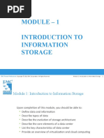 Module 1: Introduction To Information Storage 1