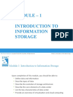 Module 1: Introduction To Information Storage 1