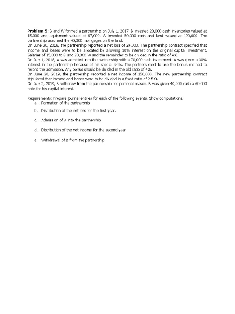 Partnership Accounting Journal Entries Guide | PDF