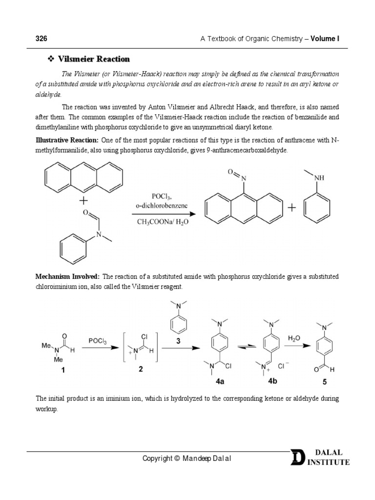 Vilsmeier Reaction | PDF | Chemical Reactions | Ester