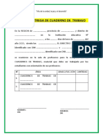 ACTA DE ENTREGA -CUADERNOS DE TRABAJO