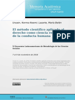 Método científico aplicado al derecho como regulador de conducta