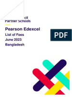 Pearson Edexcel: List of Fees June 2023 Bangladesh