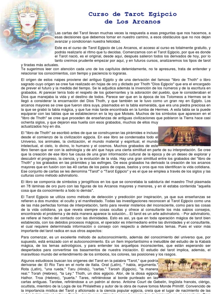 Curso Gratuito de Tarot Egipcio | PDF