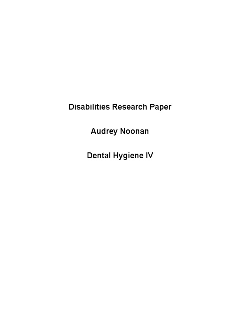 Cerebral Palsy Research Paper PDF Toothbrush Cerebral Palsy