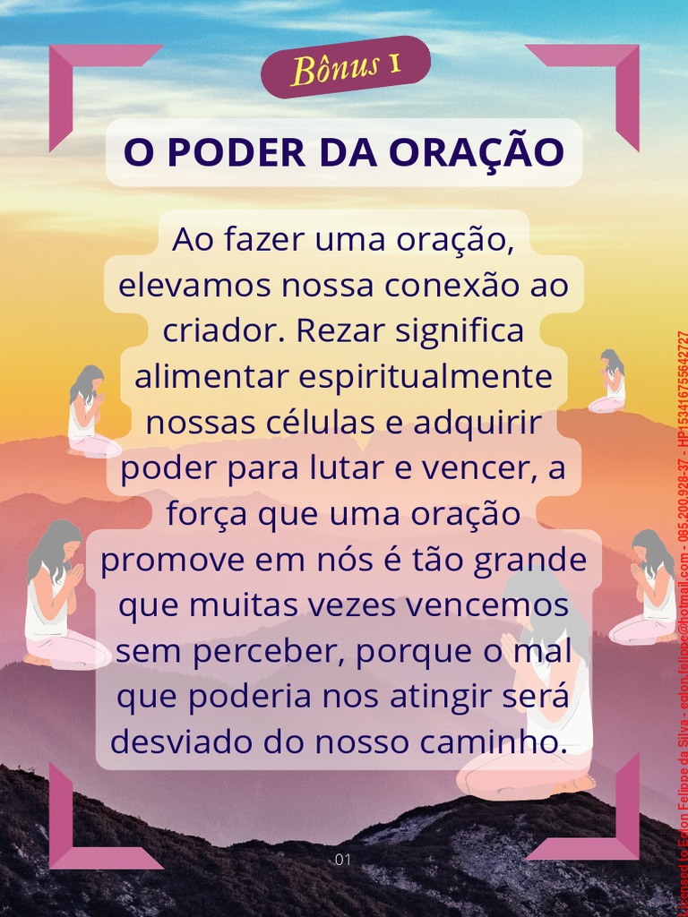 O Poder Da Oração: Bônus 1 | PDF | Oração | Corpo humano