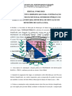 Processo Seletivo Prefeitura Santa Luzia PEB II
