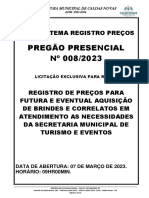 Pregão Presencial #008/2023: SRP - Sistema Registro Preços