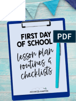First Day Lesson Plan-Procedures-Prep Checklist