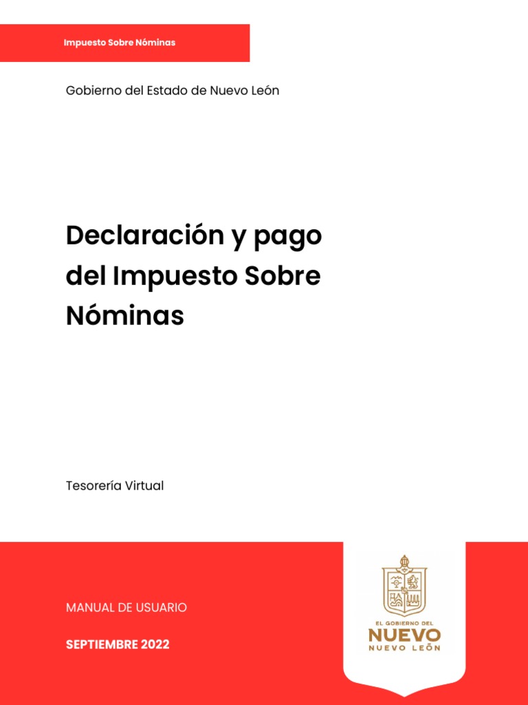 Manual para La Declaracion y Pago de Isn 1 PDF Salario Bancos
