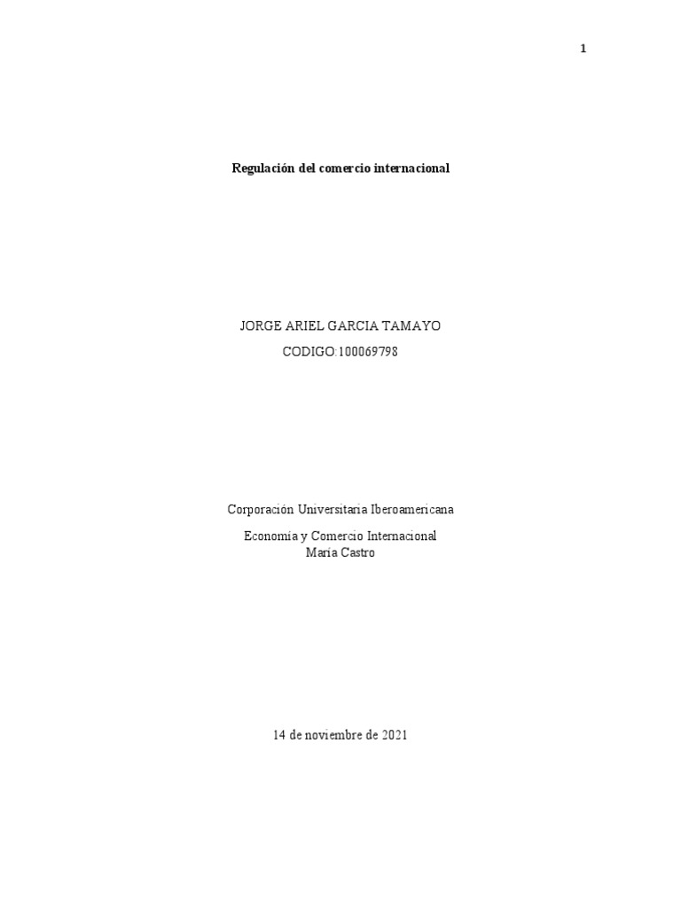 Actividad - 2 Regulación Del Comercio Internacional | PDF | Acuerdo de ...