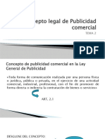 Concepto Legal de Publicidad Comercial: Tema 2