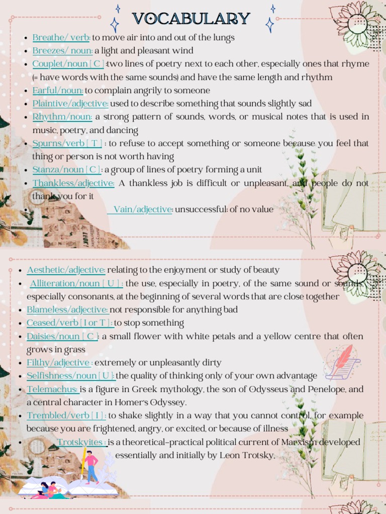 VOCABULARY | PDF | Poetry | Noun
