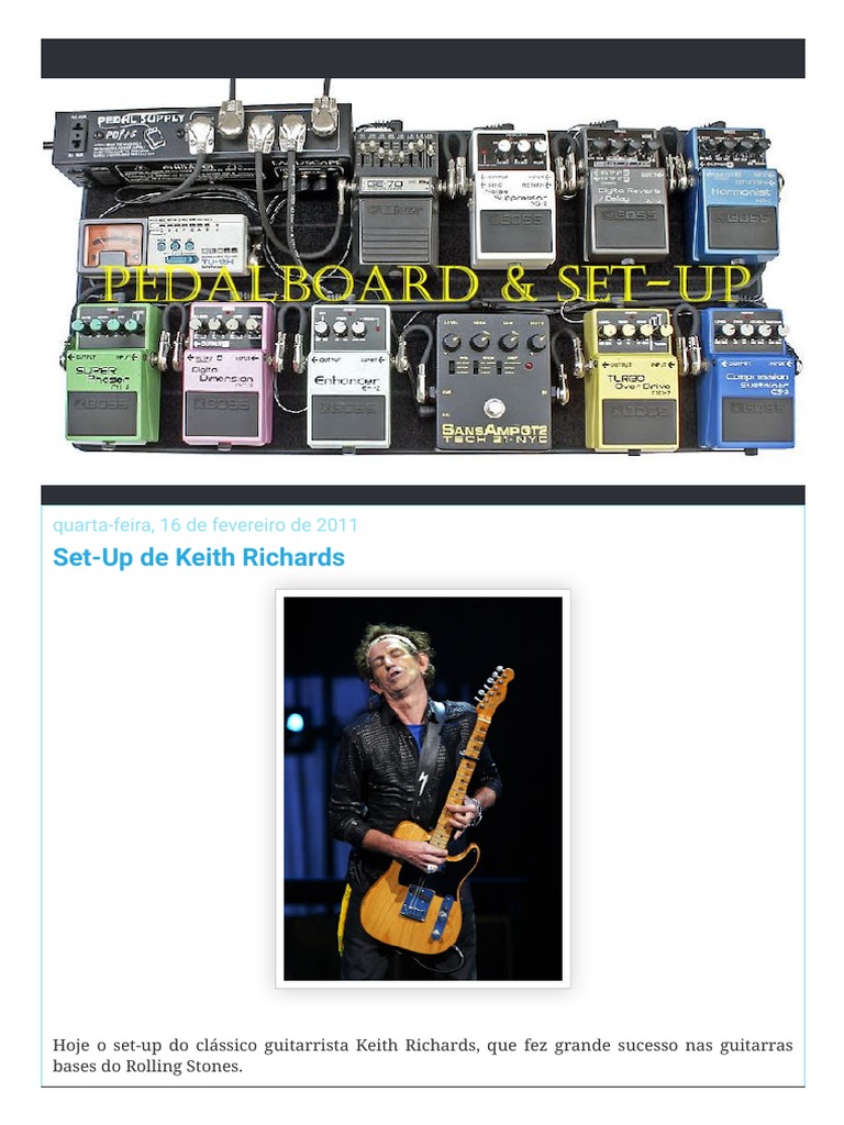 Pedalboard e SetUp SetUp de Keith Richards PDF Instrumentos